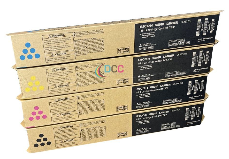 Genuine Ricoh IM C300 CMYK Toners Set 842378 / 842379 / 842380 / 842381 OEM