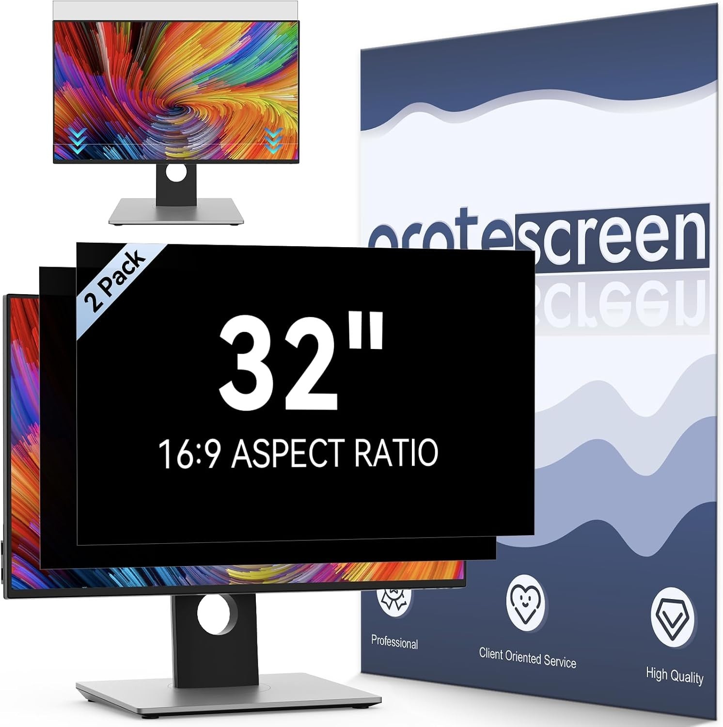 [2 Pack] 32 Inch Computer Privacy Screen Filter for 16:9 Widescreen Monitor