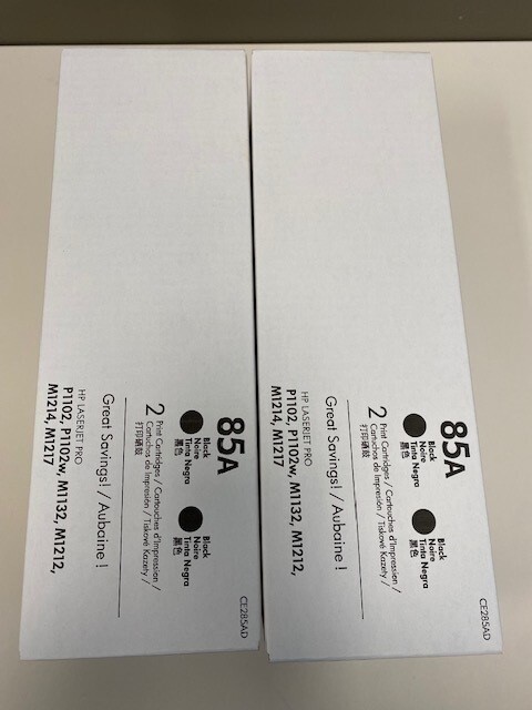 LOT OF 2 HP 85A CE285AC Genuine Black Laserjet Toner Print Cartridge New Sealed 