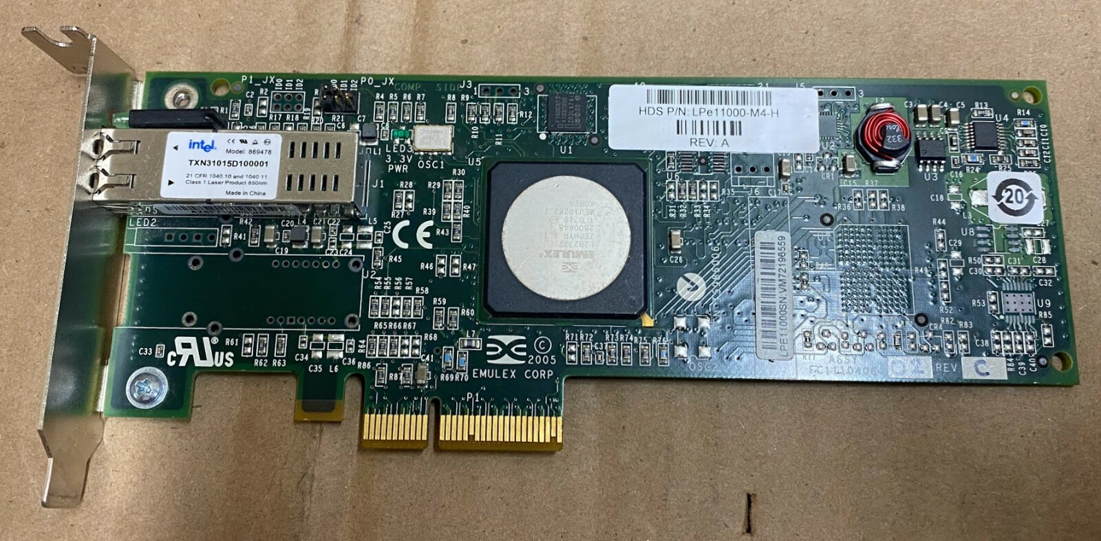 EMULEX  LPE11000-M4-H Light Pulse 4GB Single Port Fibre PCI-E