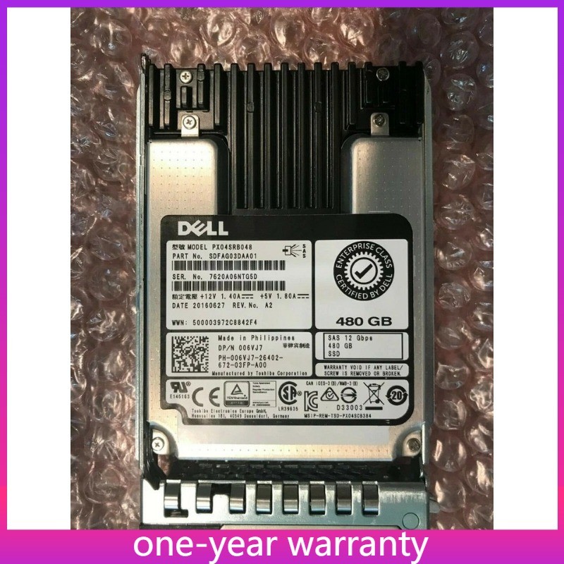 006VJ7 New DELL 480GB eMLC SAS 2.5" 12Gb/s SSD R740 R640 14/15/16G KIT New