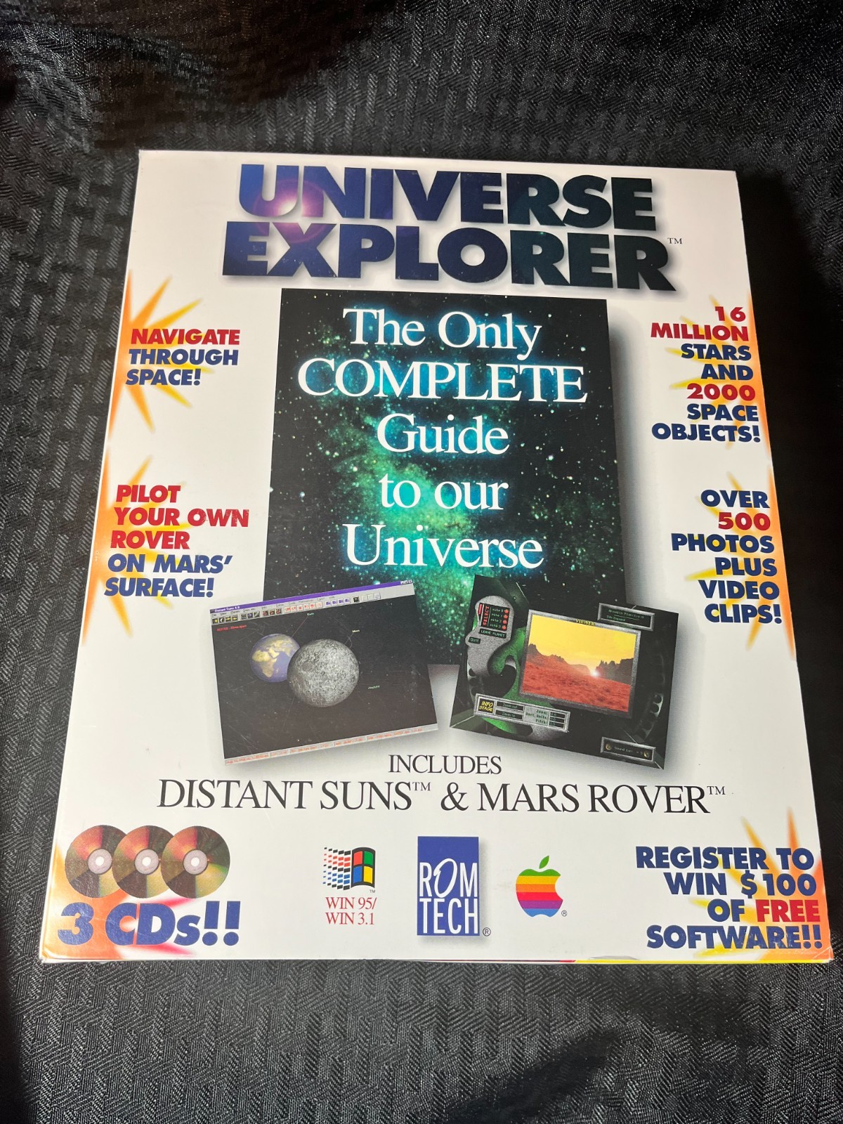 Vintage 1996 Universe Explorer and Mars Rover 2 CD-ROM BIG BOX