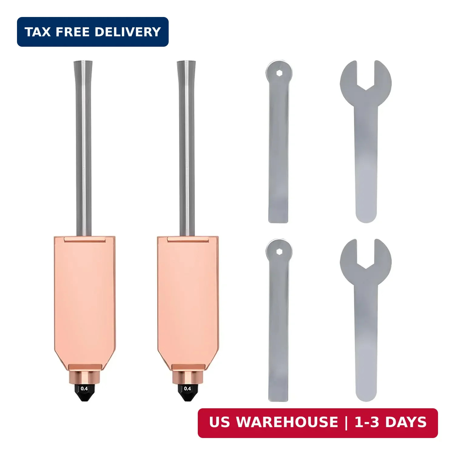 2PCS 0.4MM Quick Release Nozzle Kit for Flashforge AD5X 3D Printer, All Metal Ho