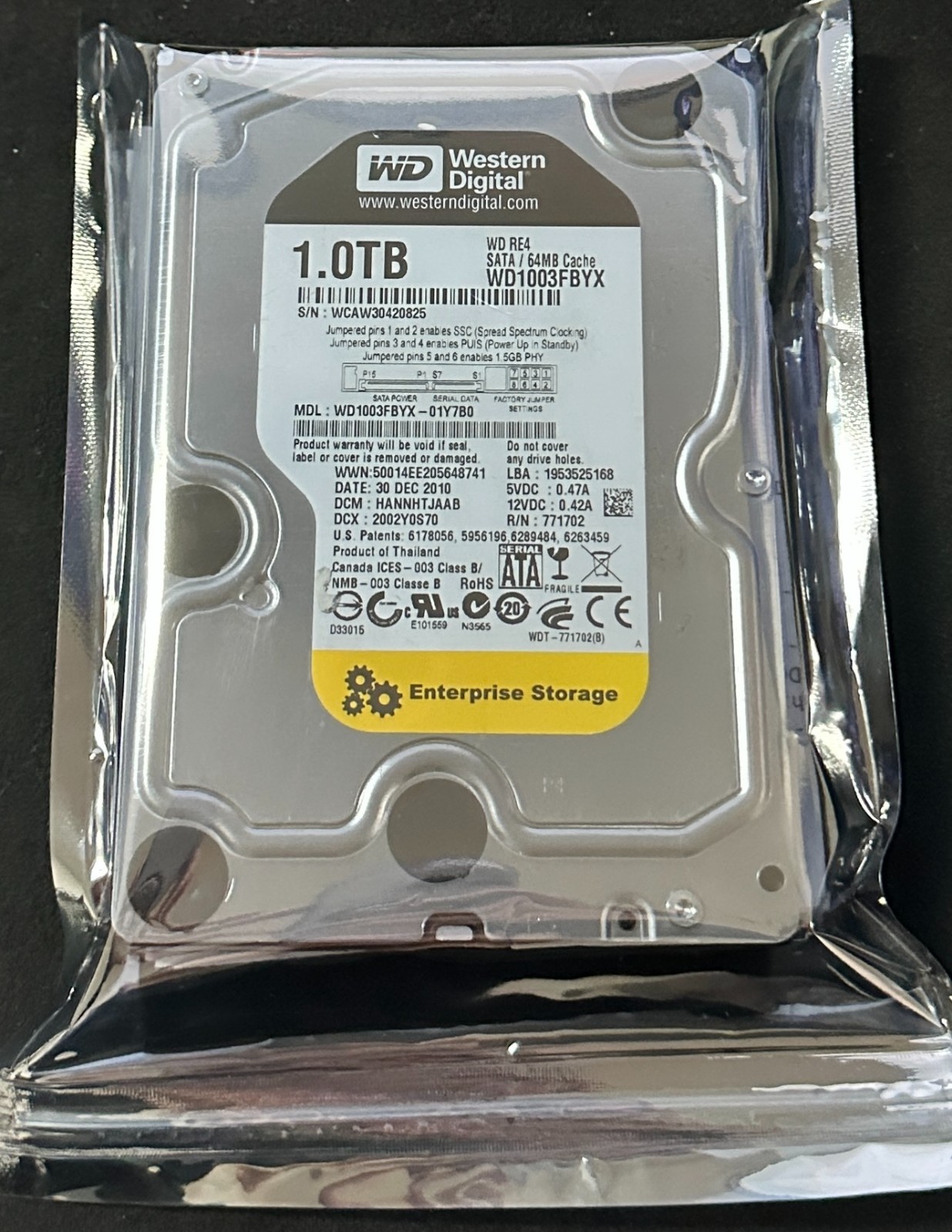 Western Digital WD RE4 1TB HDD 7.2k RPM 3.5" (WD1003FBYX-01Y7B0)
