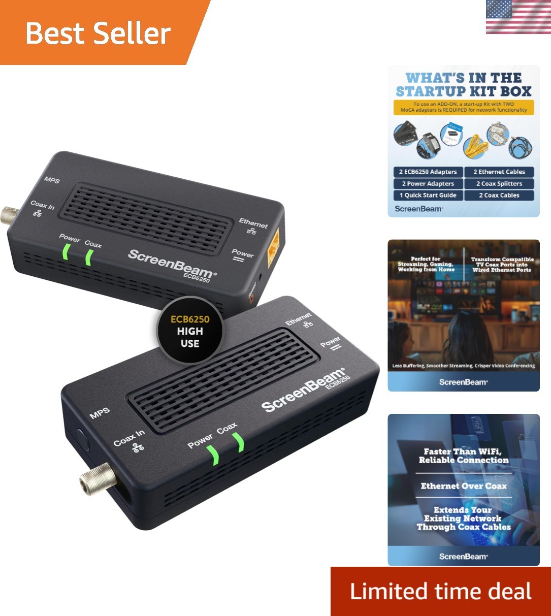 Network Adapter Starter Kit MoCA 2.5 - Faster