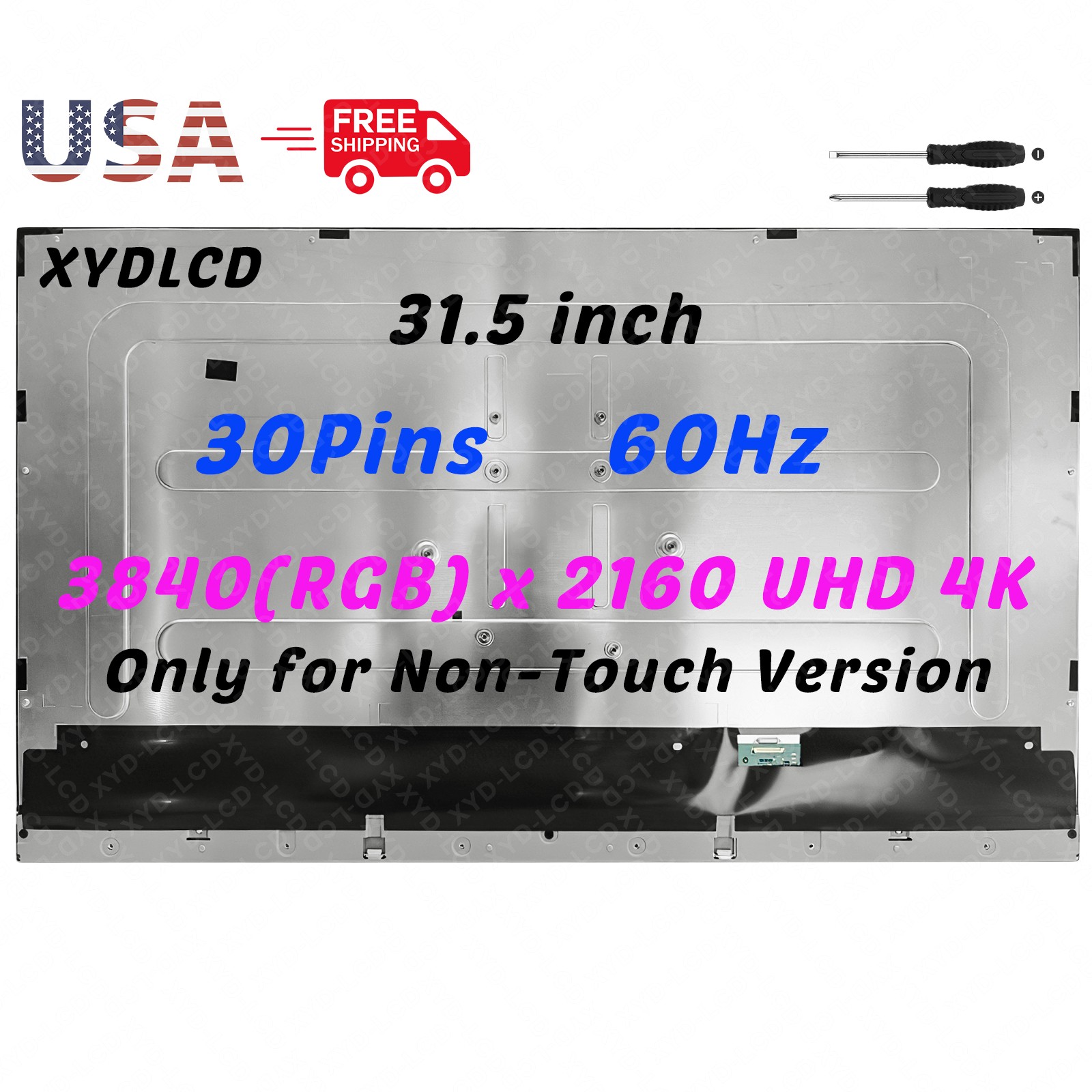 31.5" MV315QUM-N40 BA LCD Non-Touch Screen Panel 3840 x 2160 UHD 4K 30Pins 60Hz