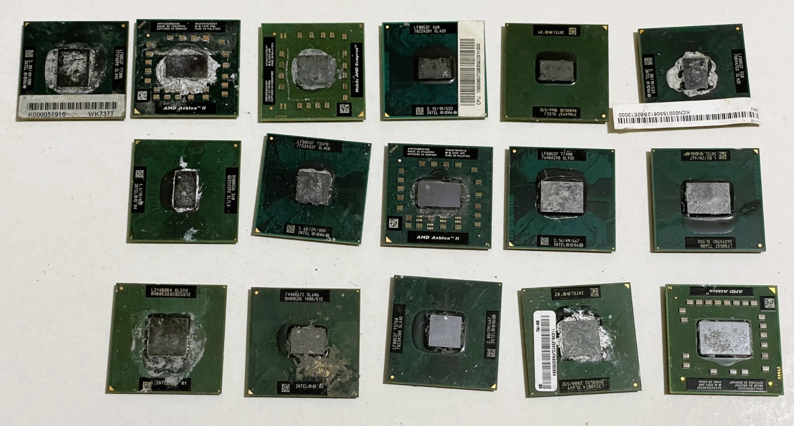 16 PCS  Vintage Intel & AMD Processors Athlon II Pentium Celeron CPUs Untested