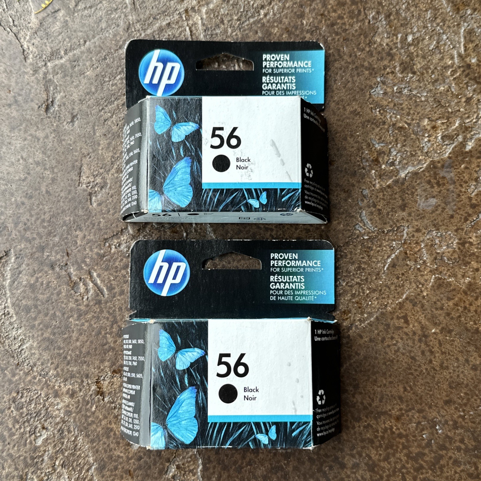 2 PACK HP 56 - Black Inkjet Print Cartridges BRAND NEW AND SEALED