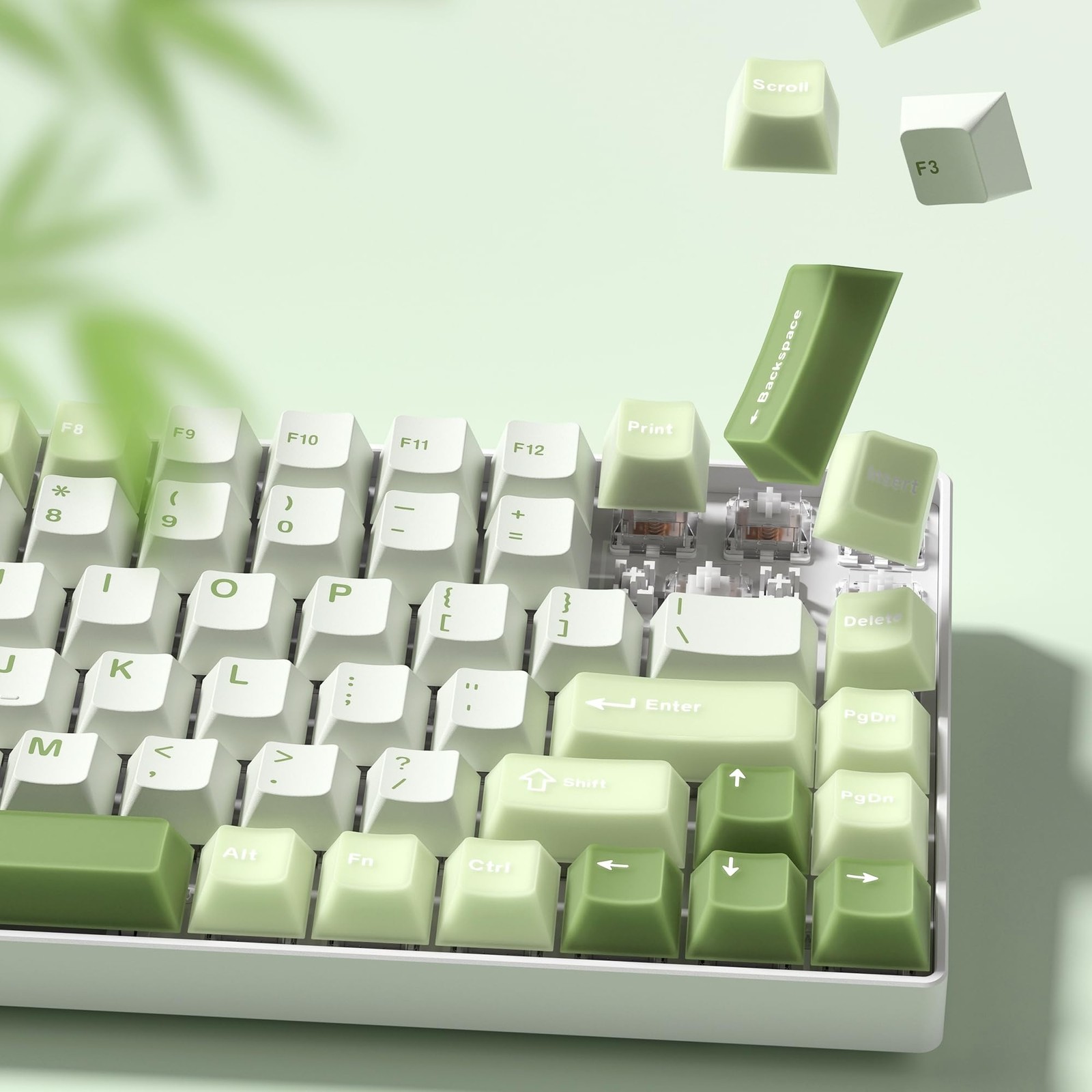 Womier Matcha Green Jelly PBT Keycaps 127 Keys Cherry Profile MX