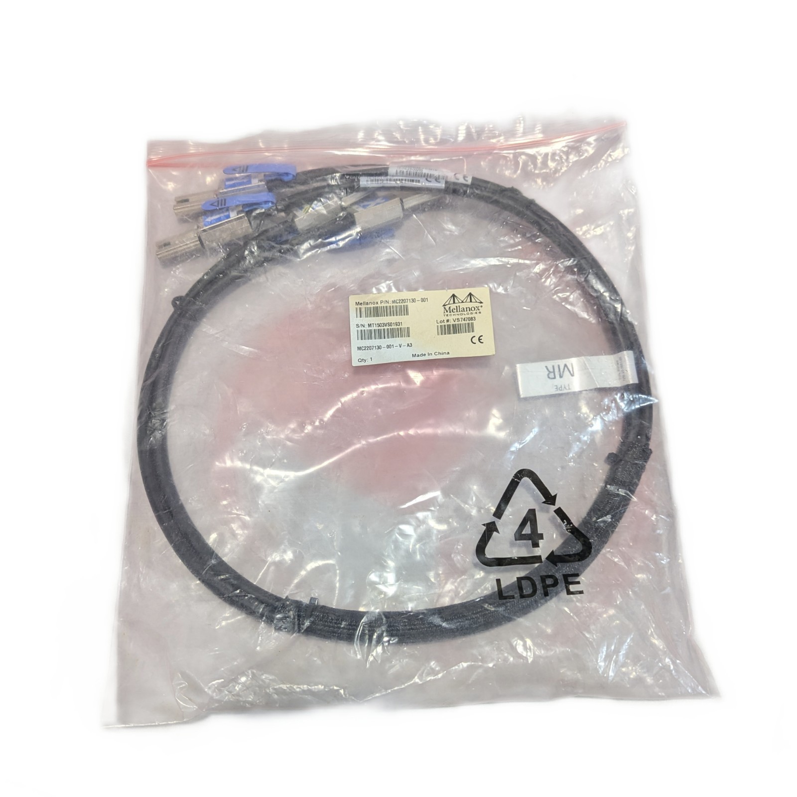 Mellanox Passive Direct-Attach Copper (DAC) / Twinax Cable QSFP+ Male to Male...