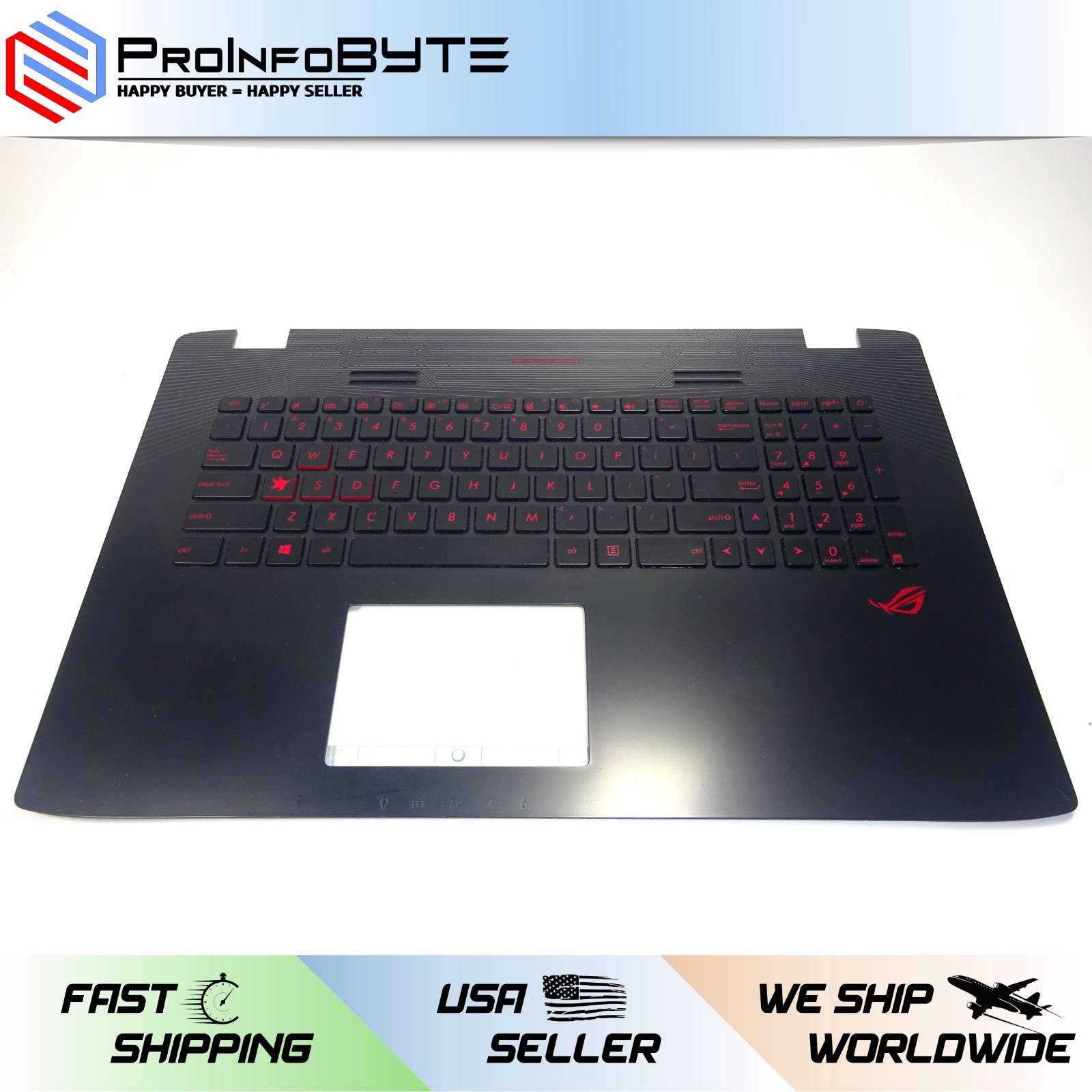 Asus ROG GL752V GL752VW US Keyboard Single Key Cap + Clip P/N 13NB0941AP0301