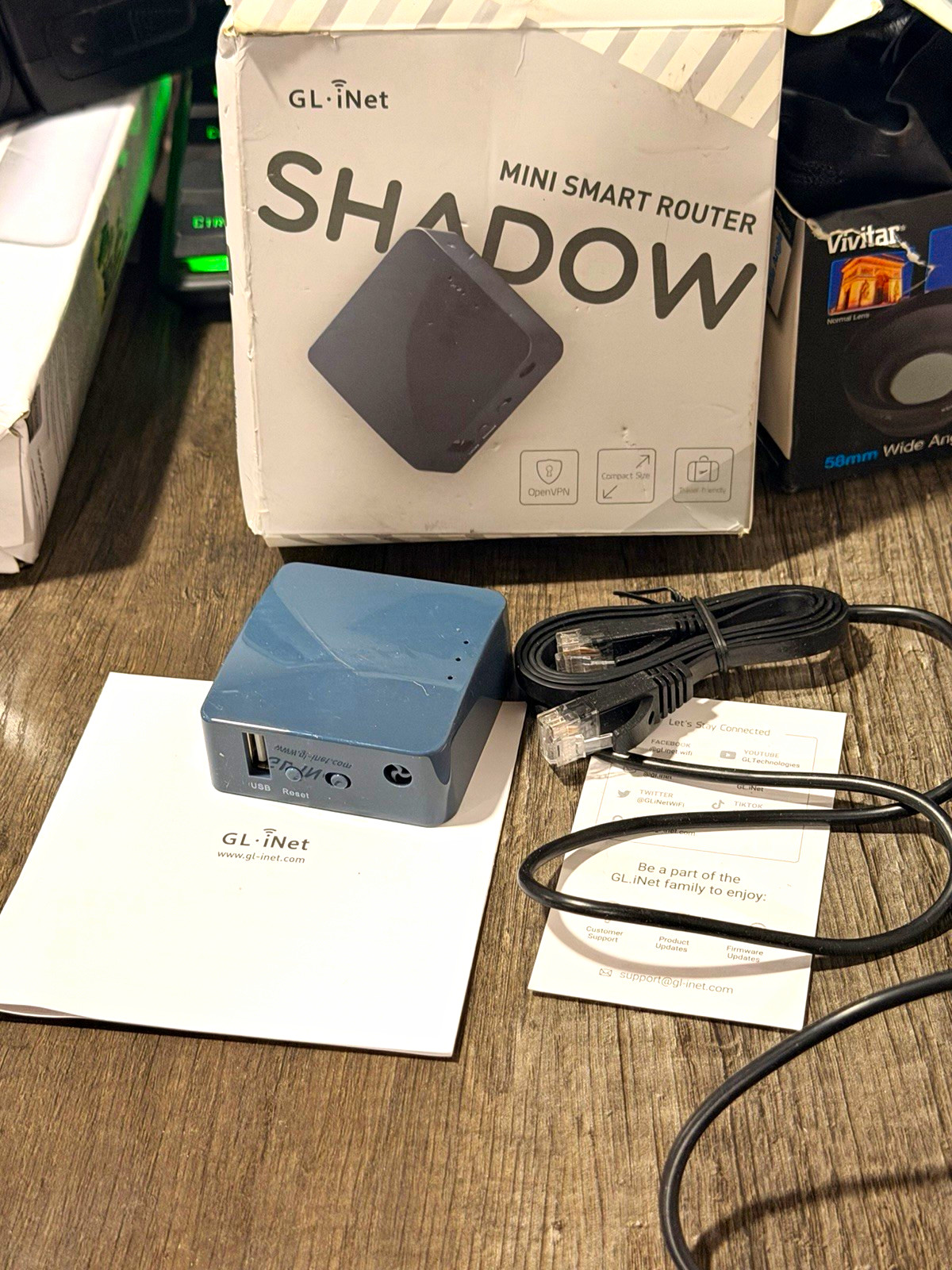 GL.iNet GL-AR300M16 Shadow Mini Router 300 Mbps OpenVPN Travel-Friendly Blue