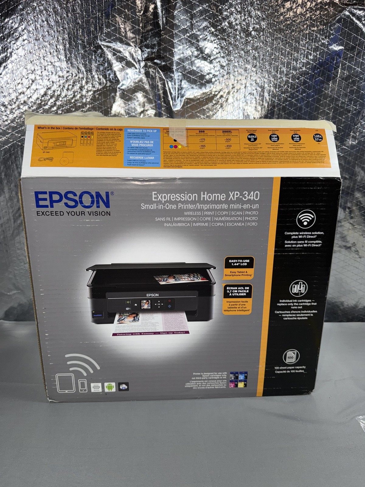 Epson Expression Home XP-340 Wireless Inkjet All-In-One Printer Scanner Copier