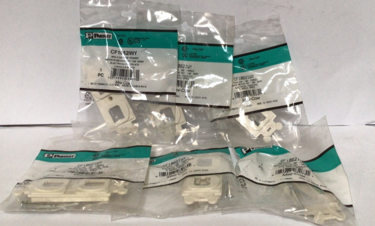 PANDUIT CF1062IWY  106 Module Frame Duplex Mini Com Off White 2 Ports new 6 pcs
