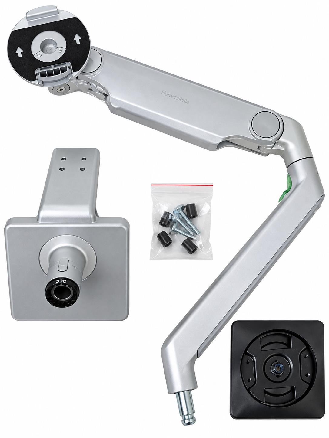 Humanscale M/Flex Single Monitor Arm Silver Desk Clamp VESA Mount