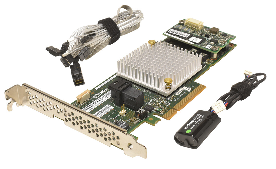 Adaptec ASR-8405 Raid Controller 12Gb/s PCIe x8 1GB with BBU + 4x SATA/SAS Cables 