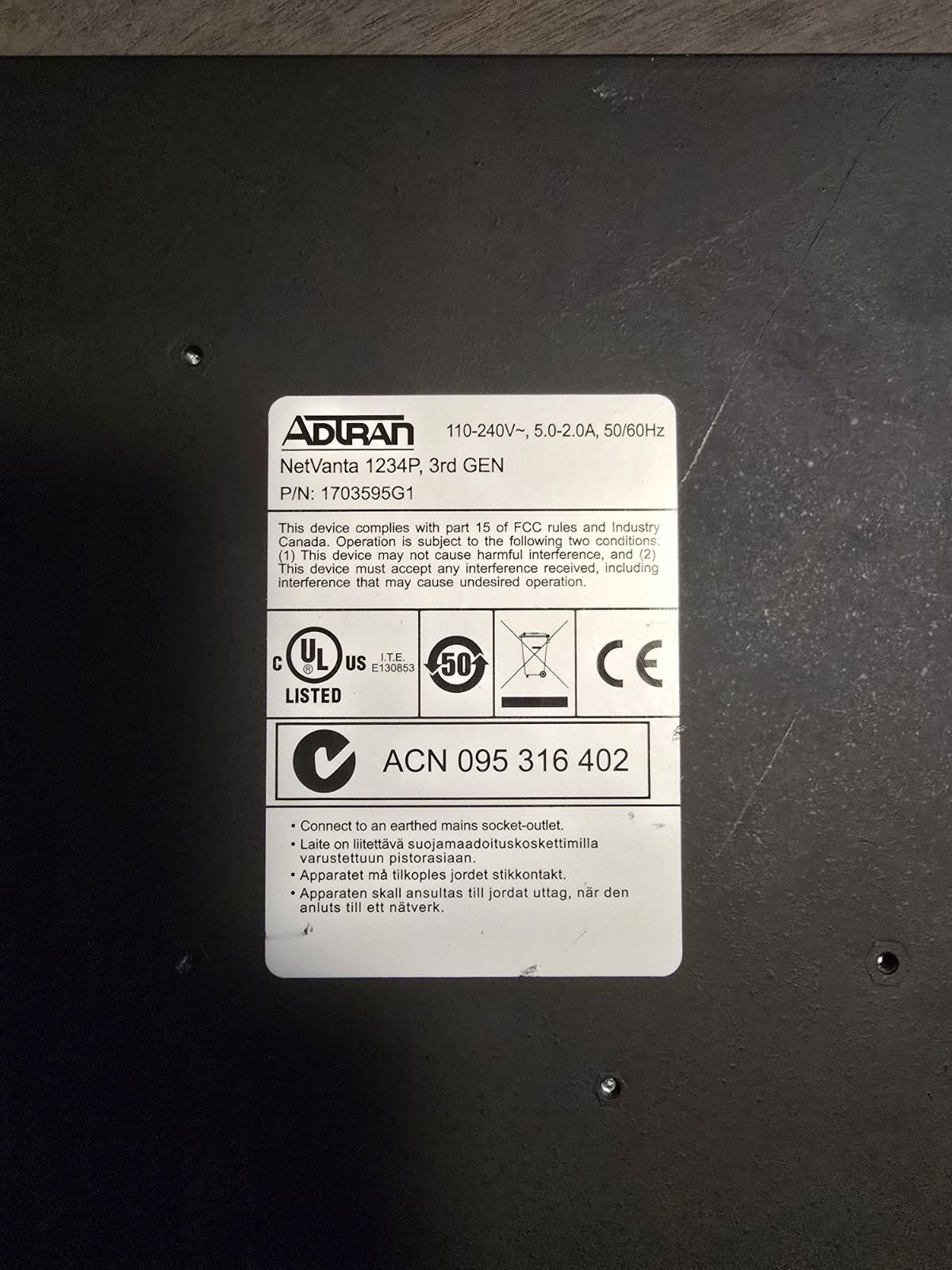Adtran NetVanta 1234P 3rd Gen 24-Port PoE Switch – Tested & Reset