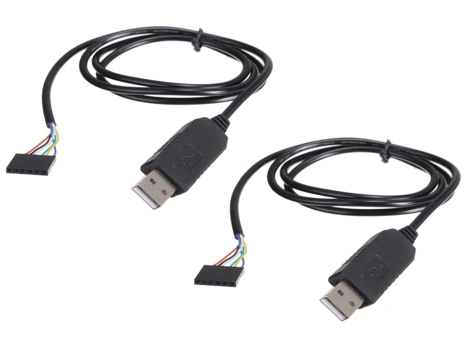 6Pin FTDI FT232RL USB To Serial Adapter Module TO TTL RS232 Black 2pcs