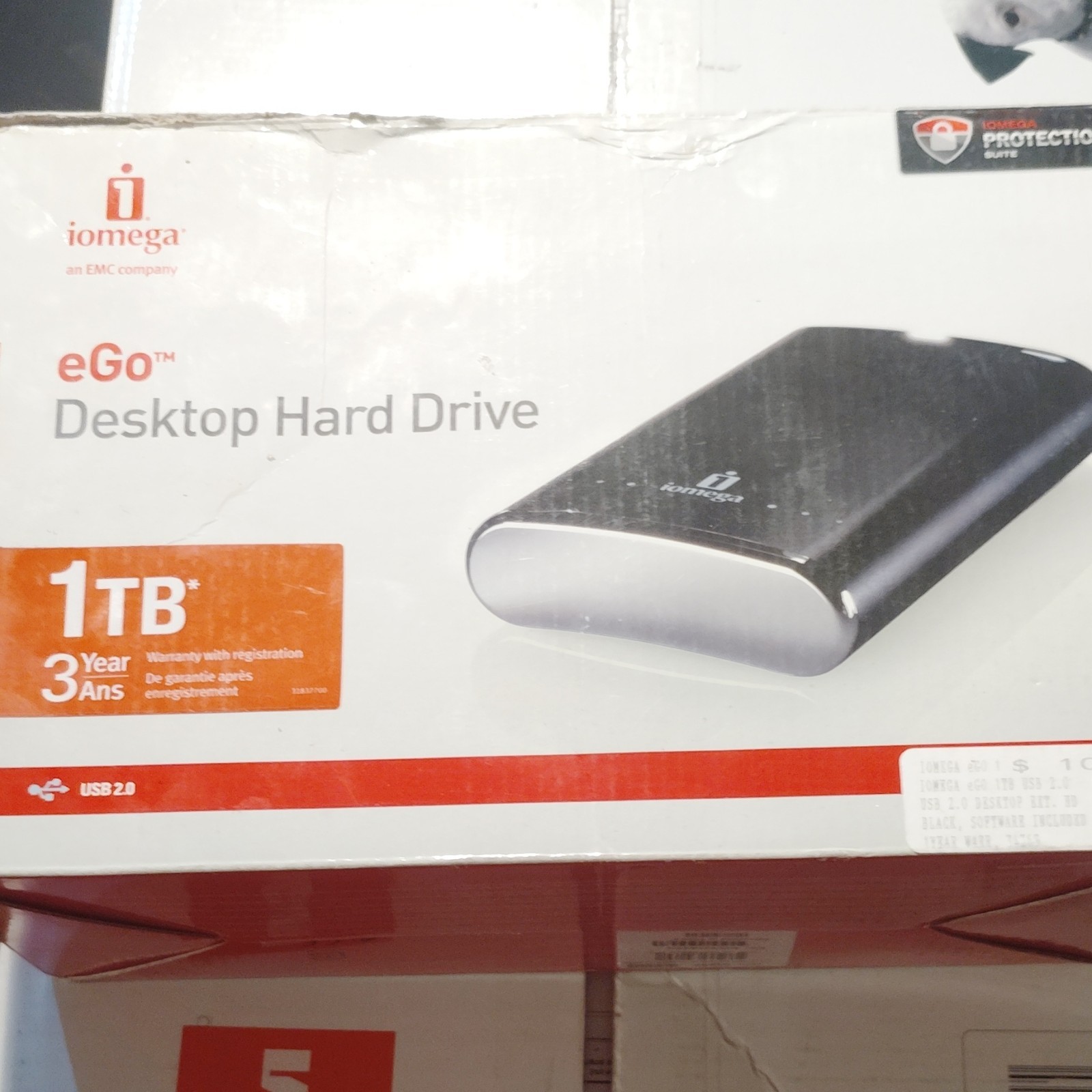 Iomega eGo 1TB Desktop External HDD USB 2.0 Hard Drive Black/Silver