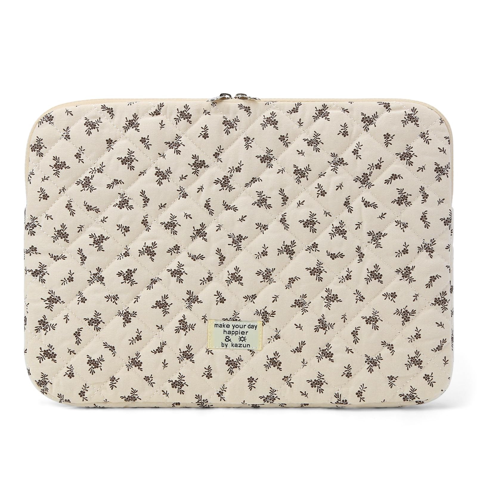 Puffy Laptop Sleeve 13 Inch Cute Quilted Laptop Protective Case Padded Floral...