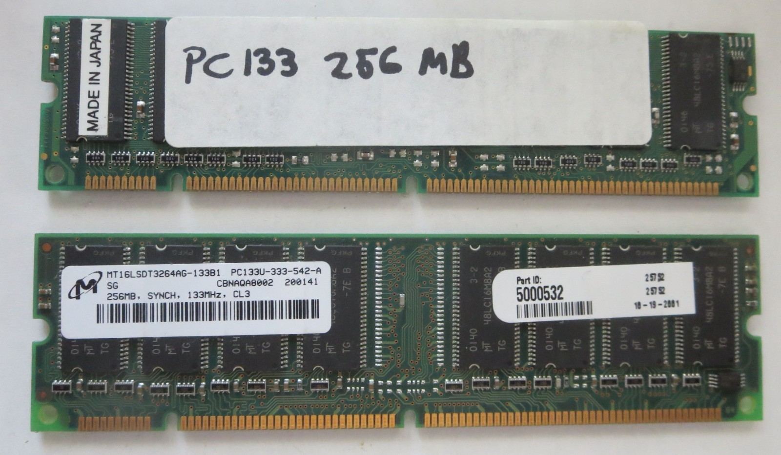 2x 256 MB PC-133 SDRAM