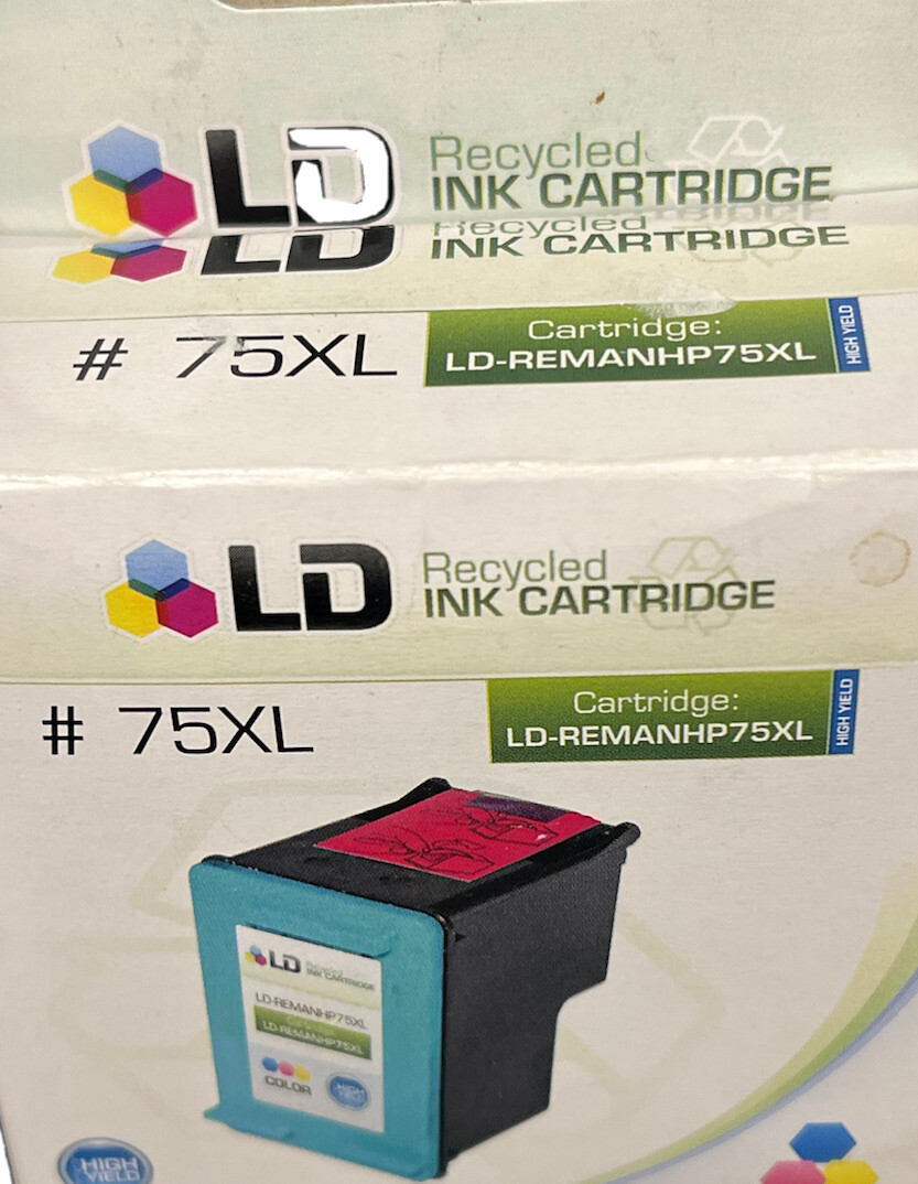 LD REMANHP 75XL Color Ink Cartridge for HP Printer NIB & Sealed