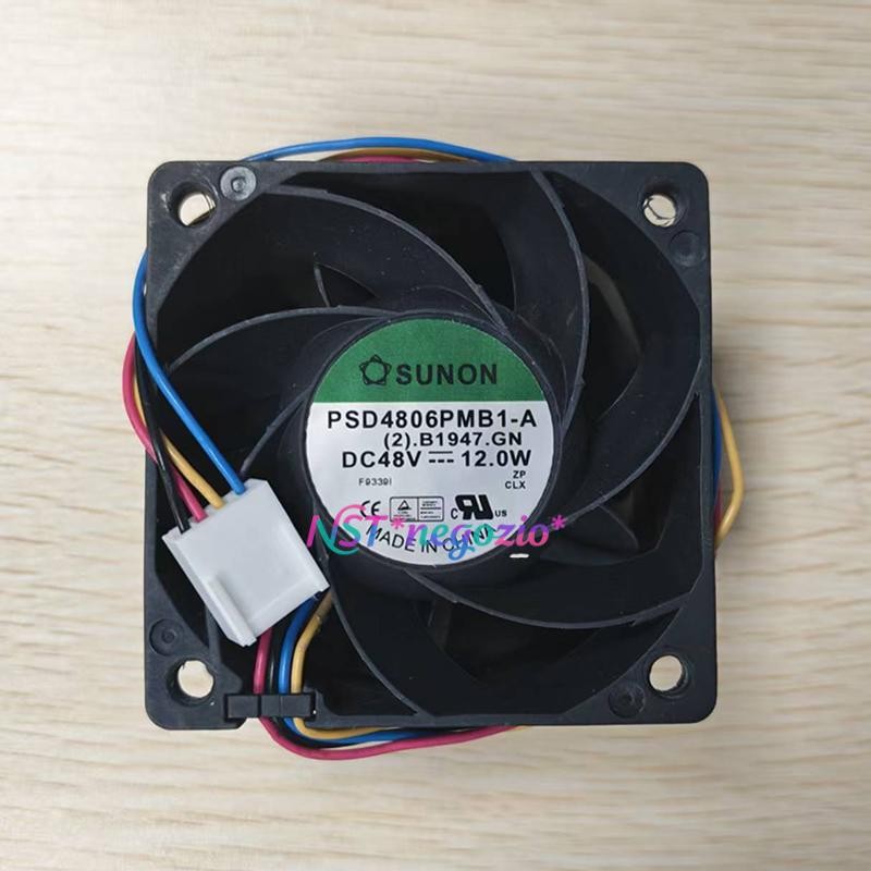 1 Pc.  Server Cooling Fan 6038 DC48V 12W 6CM 4Pin  PSD4806PMB1-A 