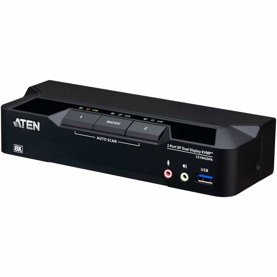 ATEN 2-Port USB 3.0 8K DisplayPort Dual-Display KVMP Switch Cables included