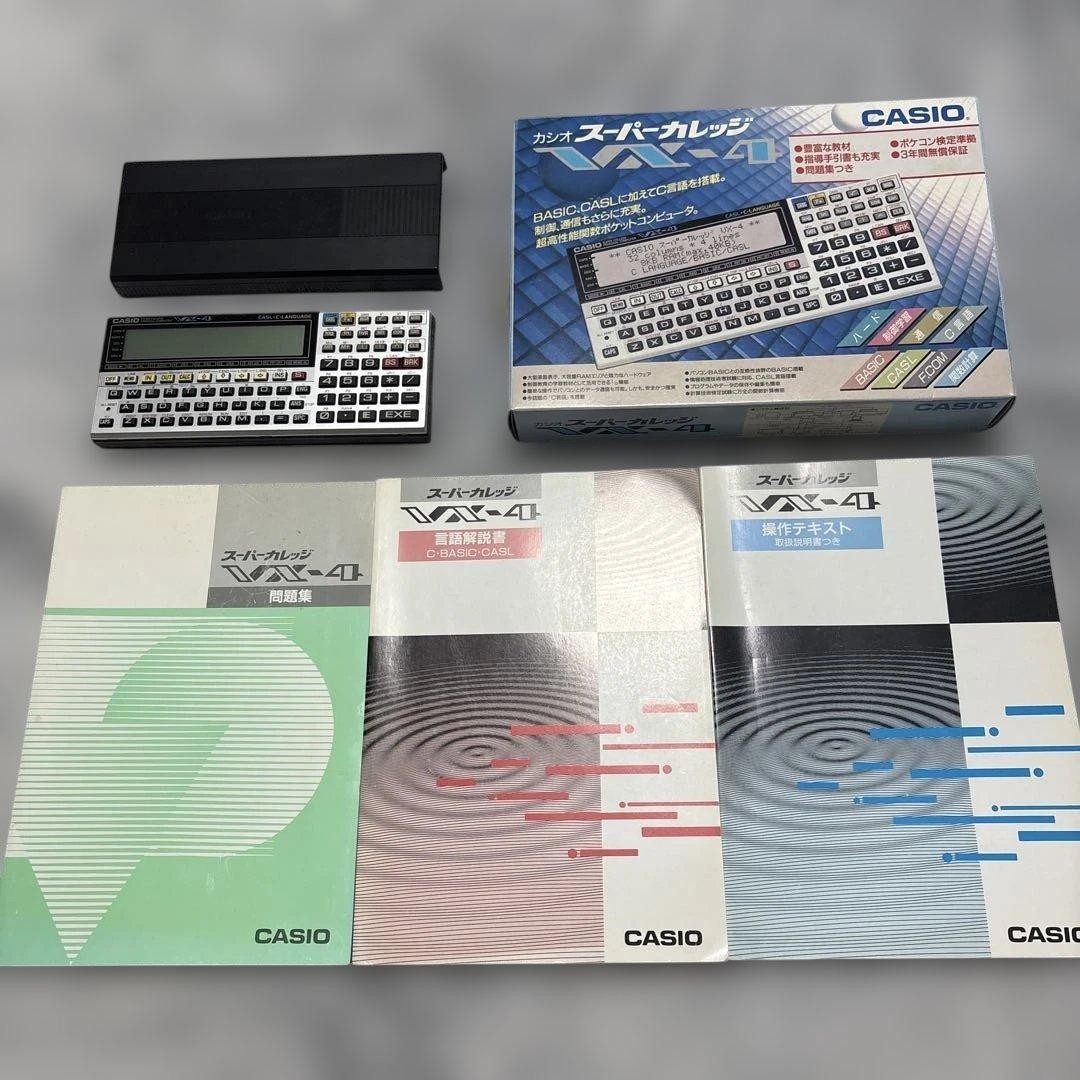CASIO VX-4 Super College Pocket Computer Complete w/Box Case Manuals from JAPAN