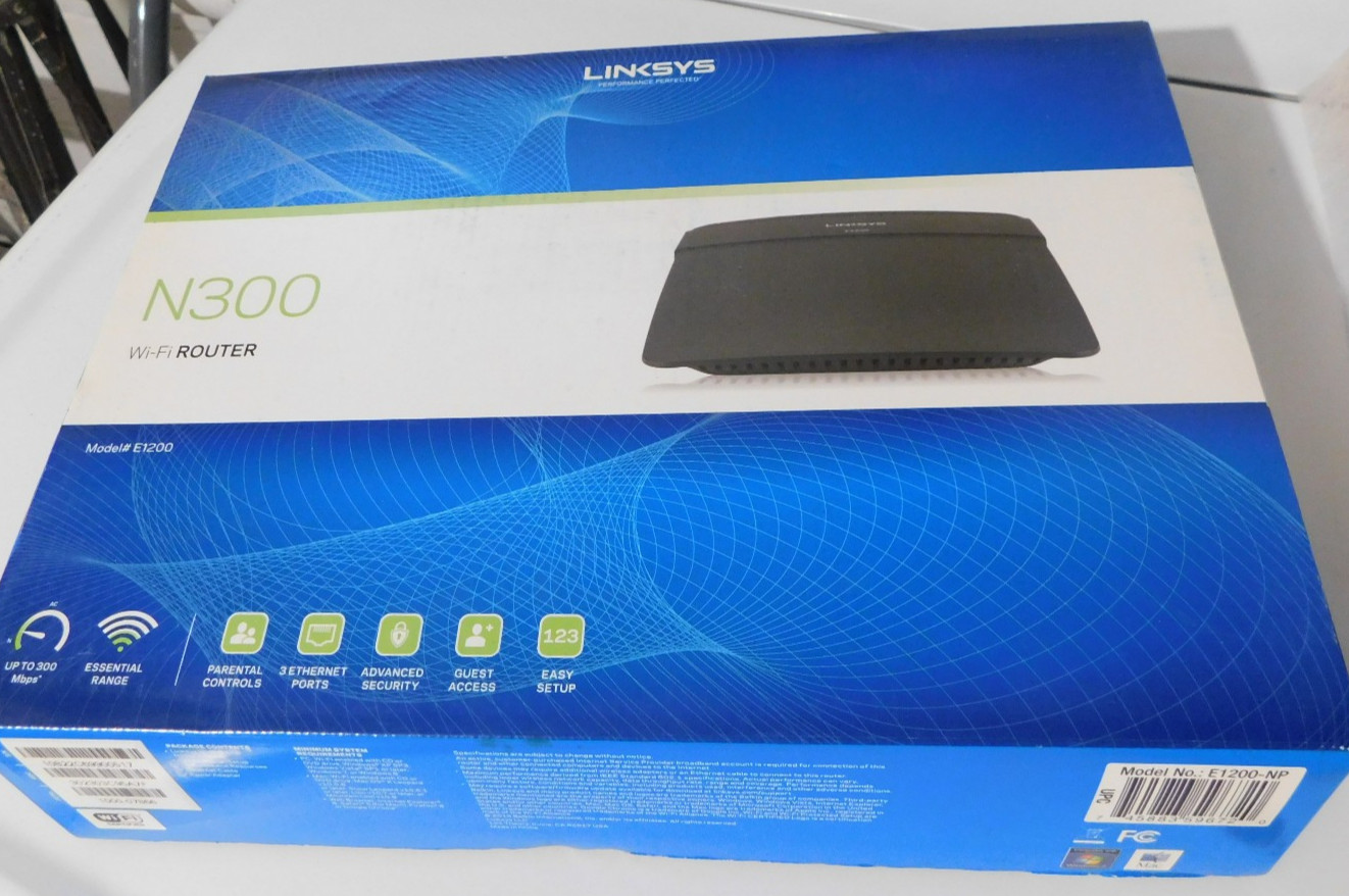 Linksys N300 Wireless Wi-Fi Router Model #E1200 NP