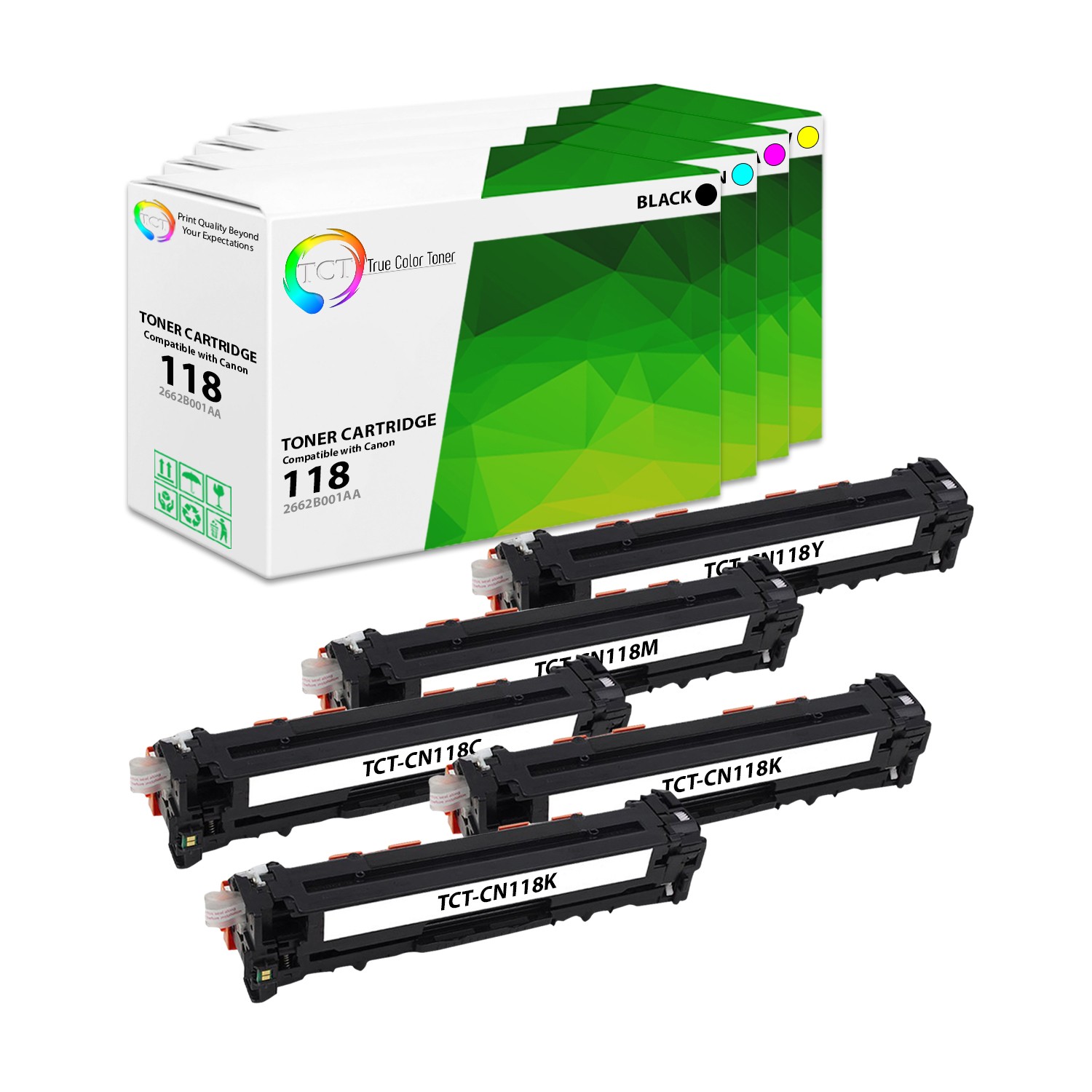 TCT 5PK 118 Color Toner Cartridge Set For Canon Imageclass MF8350 MF8380 MF8580