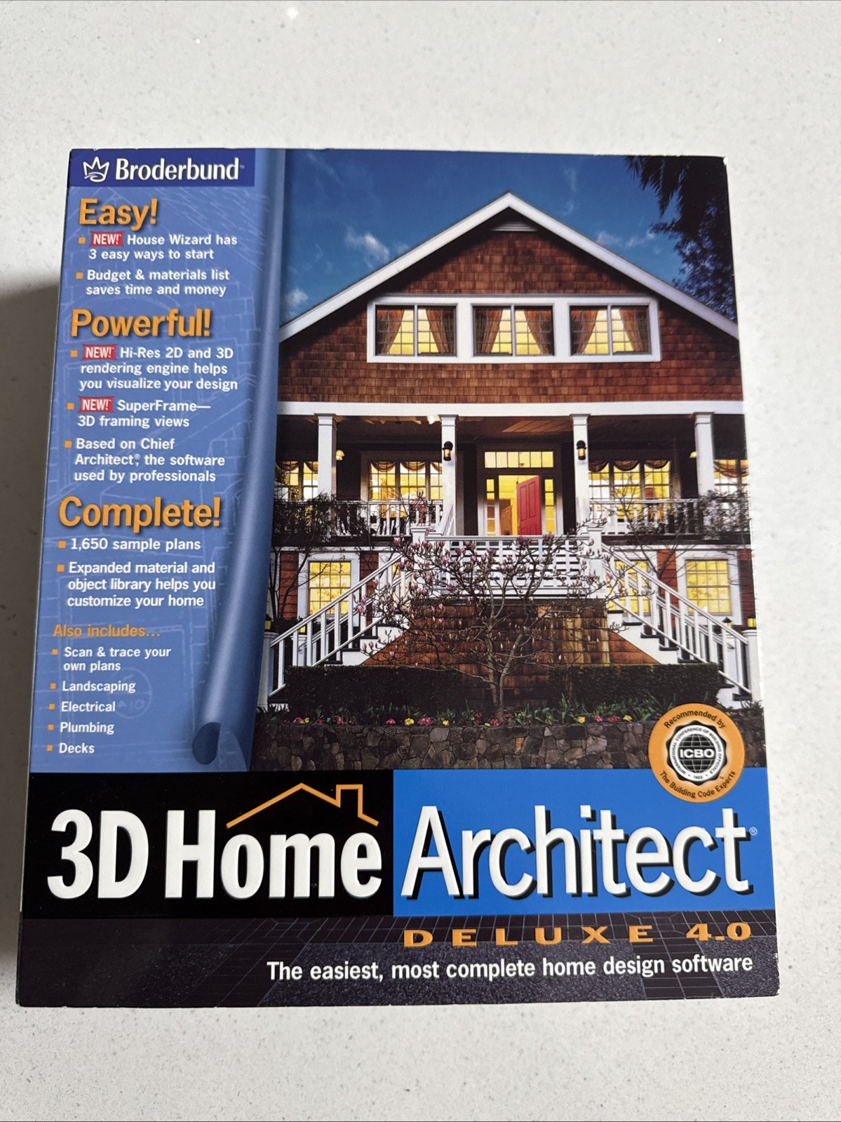 3D Home Architect Deluxe 4.0 w/ THICK Manual PC CD build interior exterior house