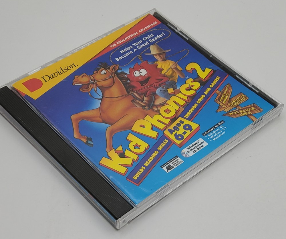 Kid Phonics 2 PC Mac CD-ROM 1996 Davidson Vintage Educational Reading Game