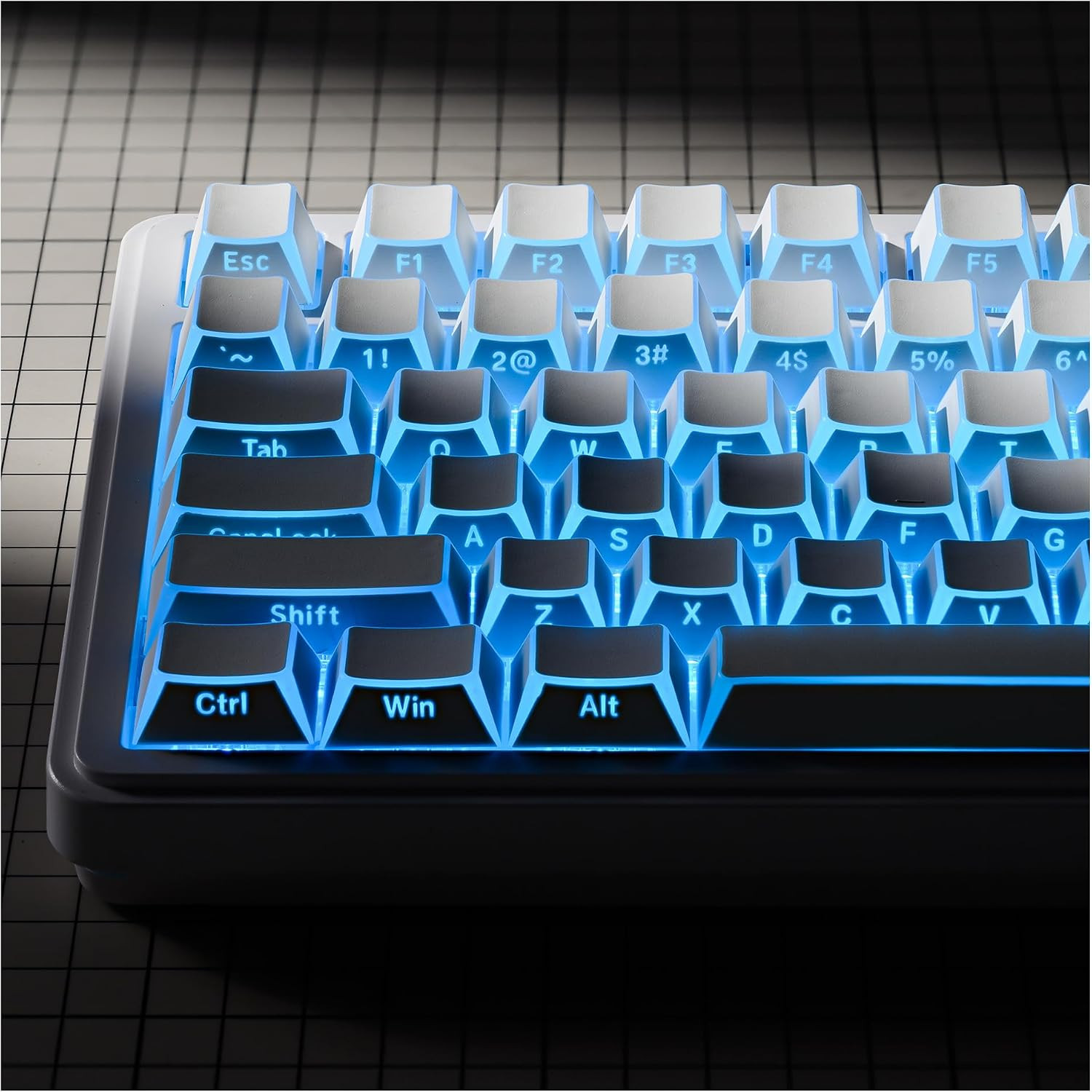 XVX White Shine through Keycaps, PBT Keyboard Keycaps Cherry Profile, Custom