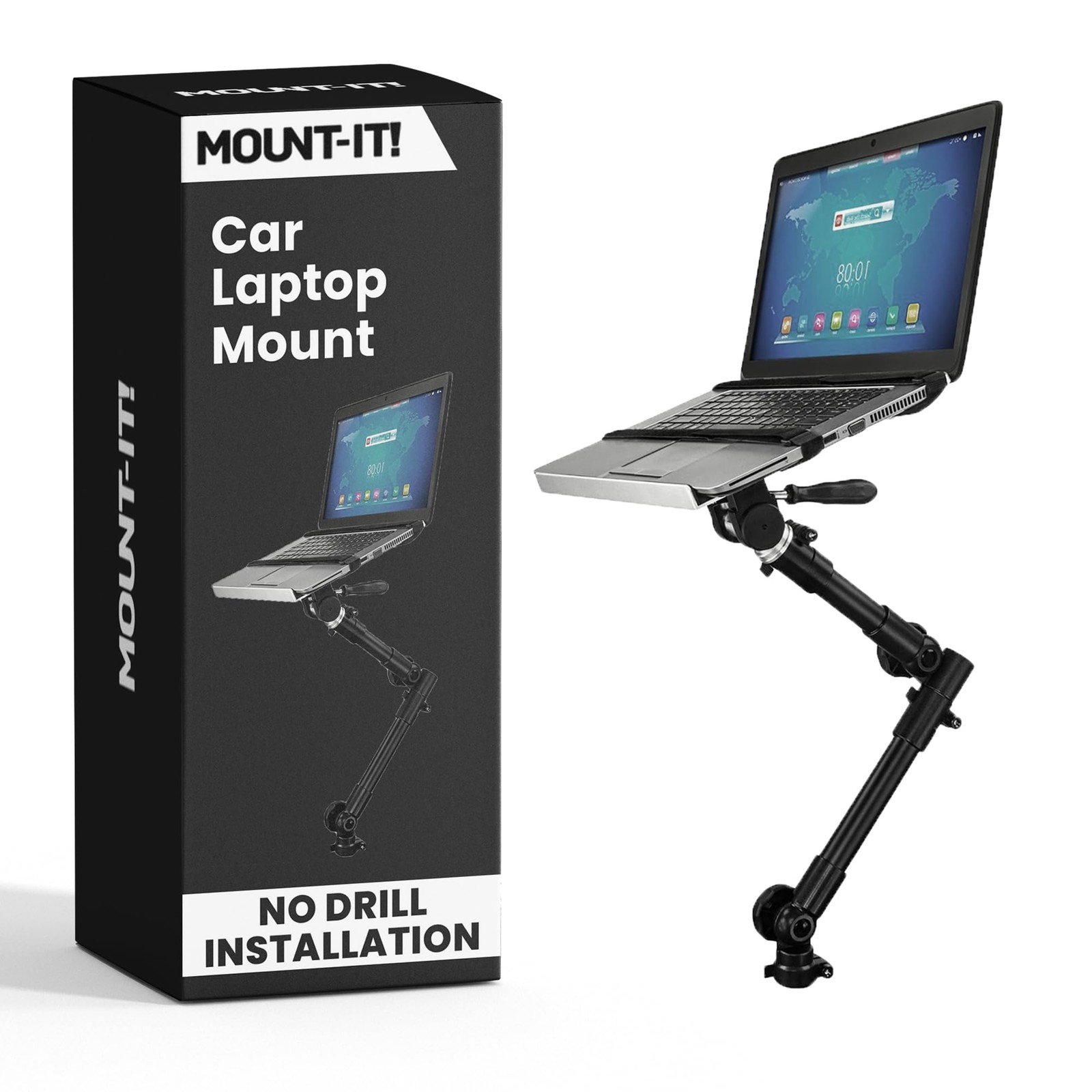 Portable Laptop Mount For Cars Trucks And Suvs Adjustable No Drill Installation