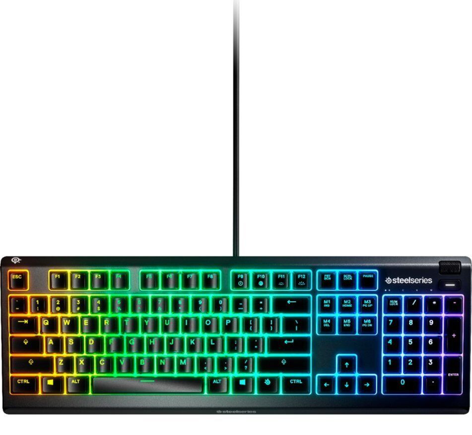 SteelSeries Apex 3 Wired Membrane Whisper Quiet Switch Gaming Keyboard UD READ