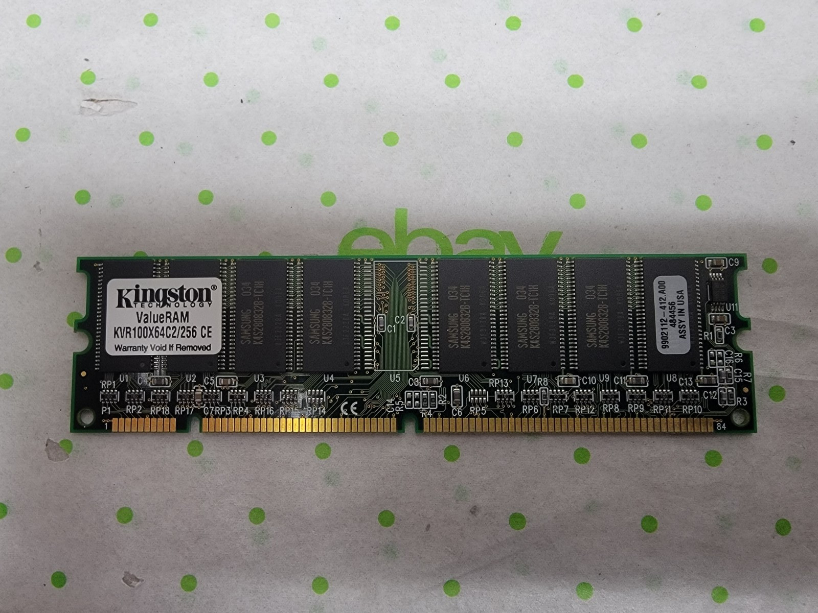 Kingston ValueRAM 256MB DDR SDRAM DIMM PC-100 168-Pin CL2 KVR100X64C2/256
