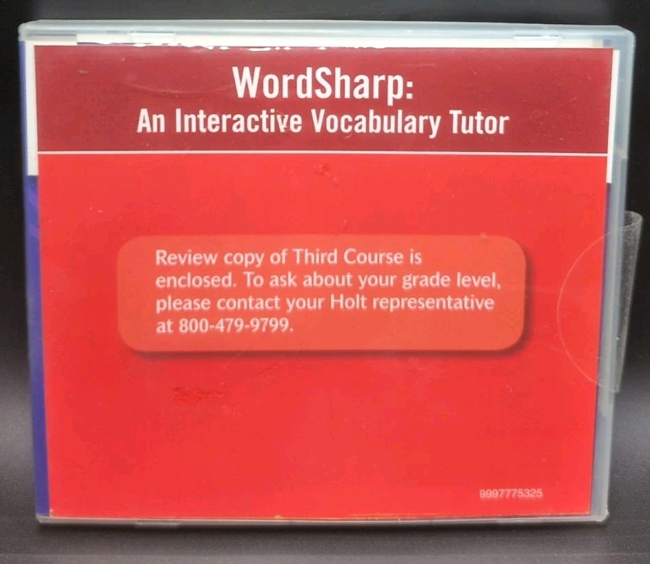 Wordsharp Interactive Vocabulary Tutor Third Course CD ROM NEW B409