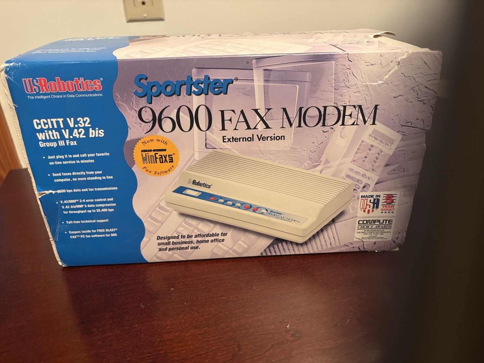 US Robotics Sportster 9600 External Fax Modem - Factory Sealed Vintage Old Stock