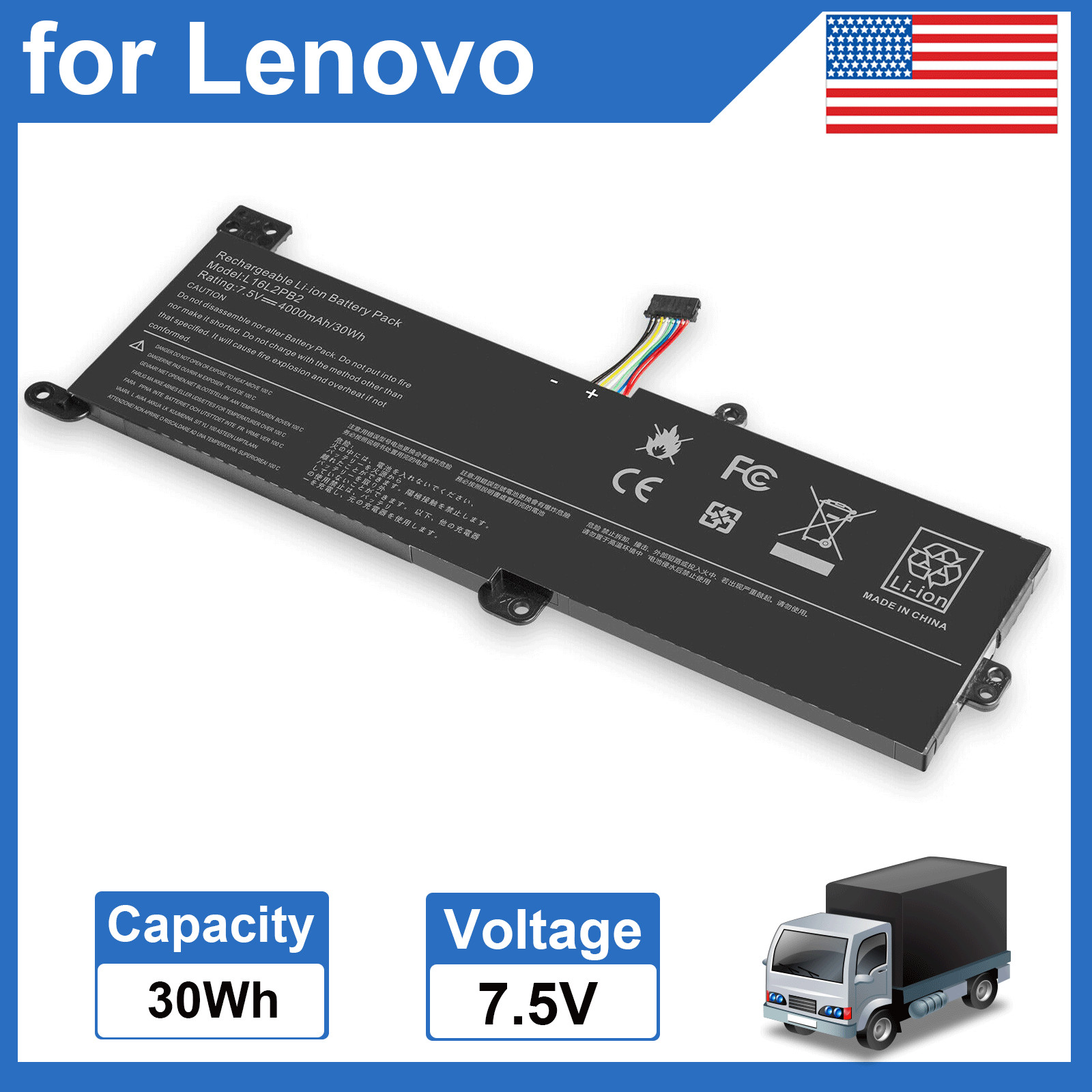 L16L2PB2 Battery For Lenovo V320 Ideapad 330 320 520 130 L16S2PB2 L16C2PB 30Wh