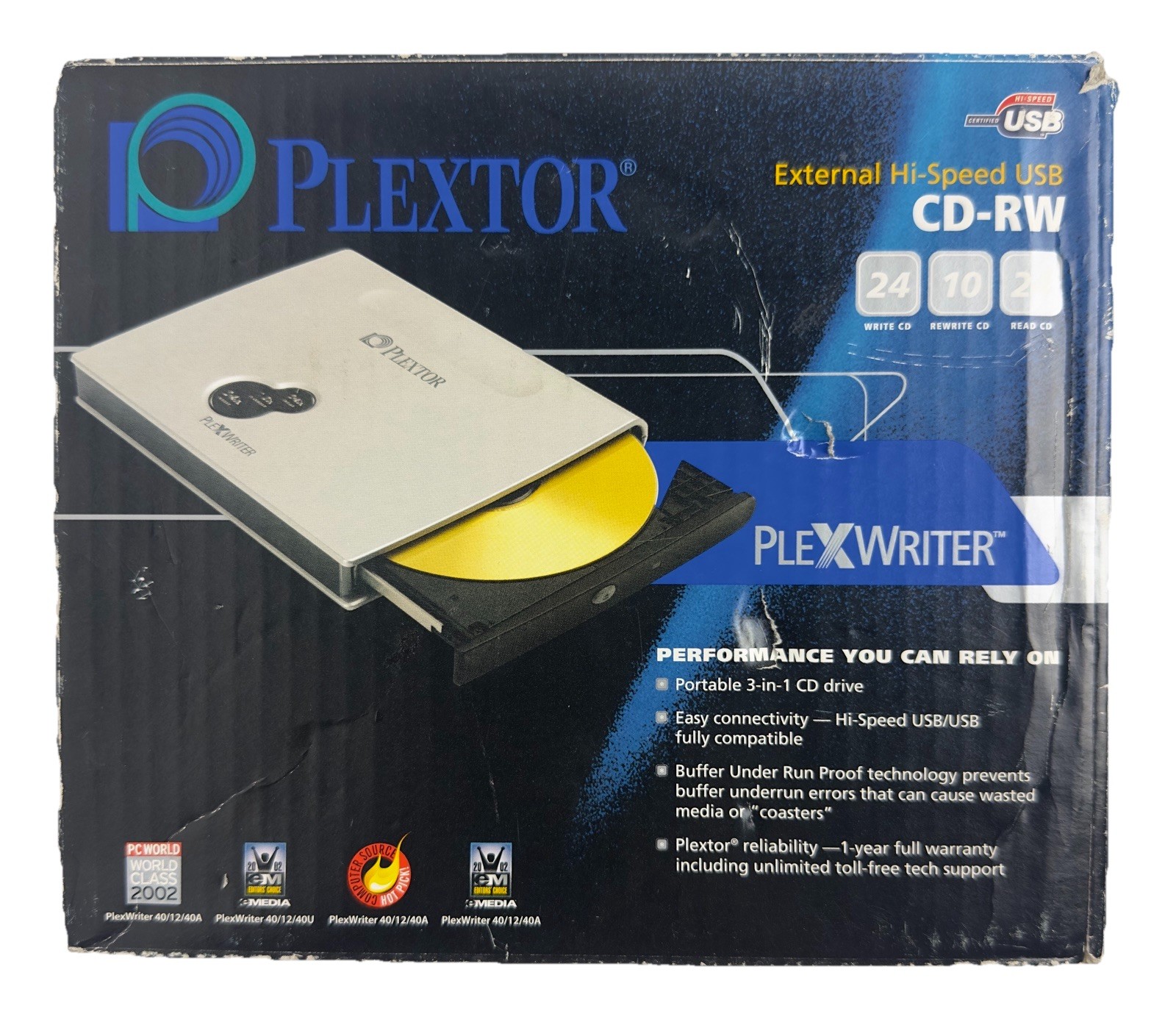 Plextor Slip Portable PLEX Writer—24 Write Cd—10Rewrite Cd— 24 Read Cd