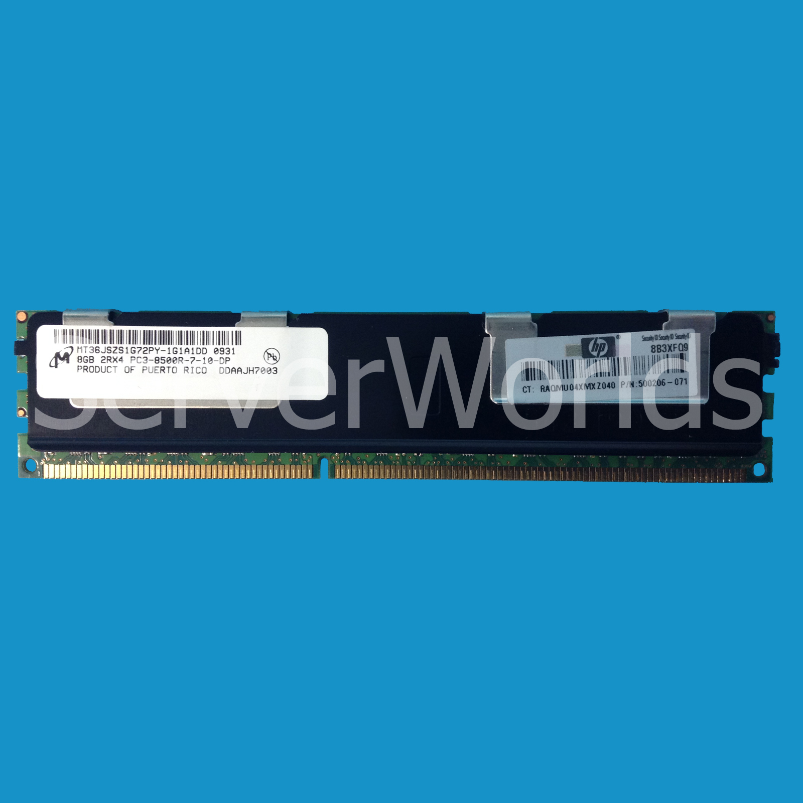 HP 500206-071 8GB PC3 8500R DDR3 ECC memory module 519201-001, 516423-B21