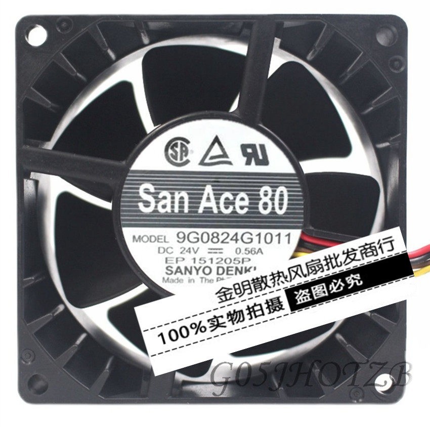 1PCS SANYO 8038 9G0824G1011 24V 0.56A 3-wire Inverter Cooling Fan