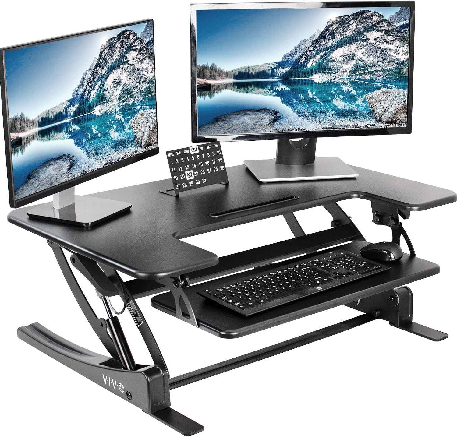 36 inch Height Adjustable Stand Up Desk Converter V Series Quick Sit to Stand