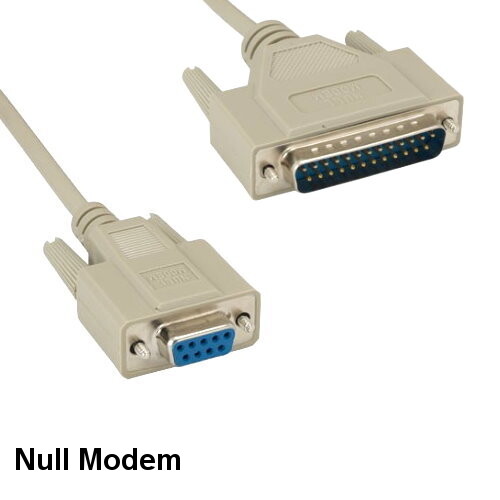 KNTK 15' Null Modem DB9 Female to DB25 Male Extension Cable Serial RS-232 Cord