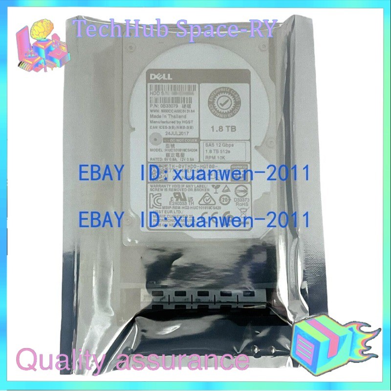 VTHDD DELL 1.8TB SAS 2.5" 12Gbps 10K RPM HDD HUC101818CS4204 0VTHDD