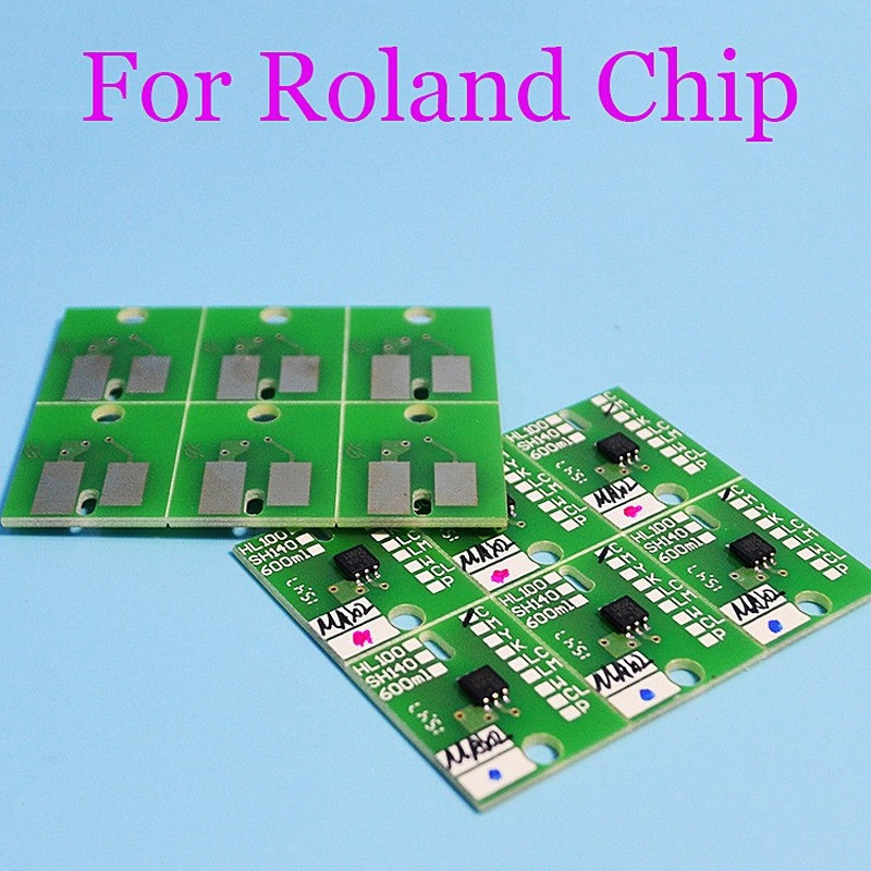6pc Permanent Chip for Roland Versa UV LEC-540 LEC-330 LEC-300 LEJ-640 LEF-20