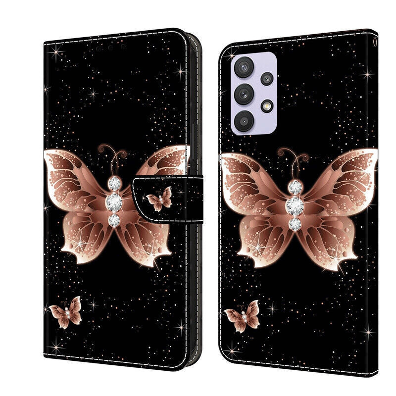 Butterfly Flower Wallet Cover Case For Motorola G37 G57 G04 G15 G86 Edge 70 60
