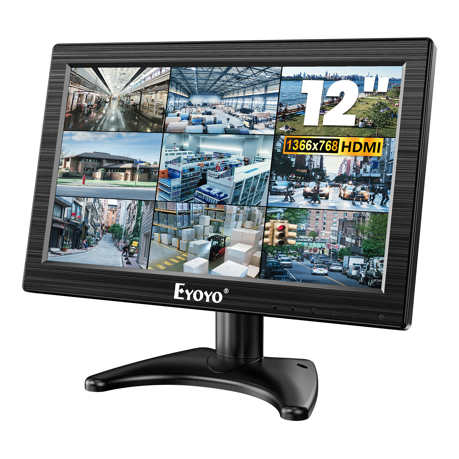 Eyoyo 12" Secondary Monitor CCTV Screen AV BNC HDMI VGA Fr Raspberry Pi PS4 PC