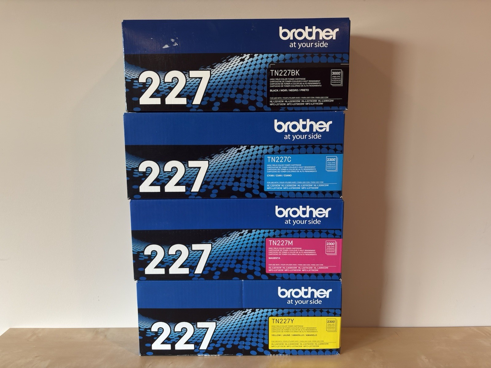 Brother TN227 4 Pack High Yield Color Toner Set (READ DESC) (B,C,M,Y)